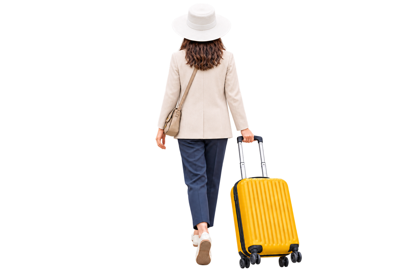 世界へ旅立つ女性